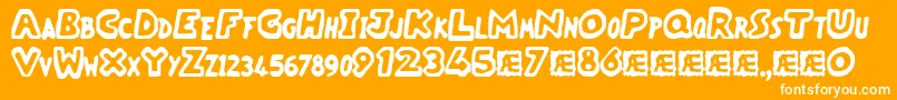 Vacantz Font – White Fonts on Orange Background