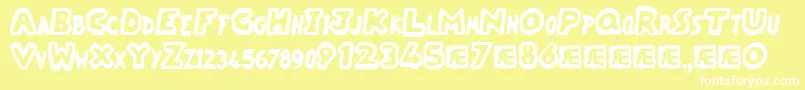 Vacantz Font – White Fonts on Yellow Background