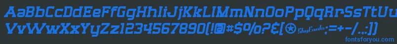 SfBigWhiskey Font – Blue Fonts on Black Background