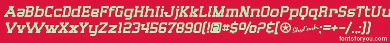 SfBigWhiskey Font – Green Fonts on Red Background