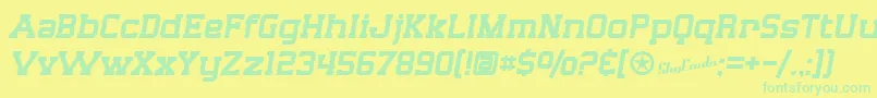 フォントSfBigWhiskey – 黄色い背景に緑の文字