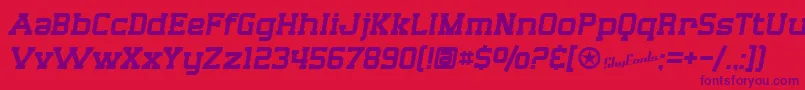 SfBigWhiskey Font – Purple Fonts on Red Background