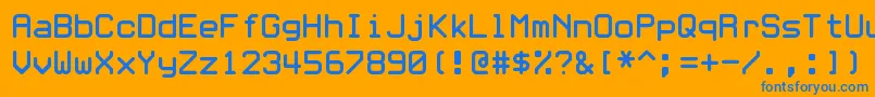 Whitrabt Font – Blue Fonts on Orange Background