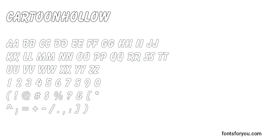 A fonte CartoonHollow – alfabeto, números, caracteres especiais