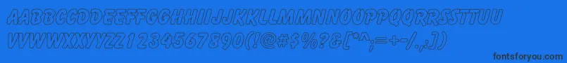 CartoonHollow-Schriftart – Schwarze Schriften auf blauem Hintergrund