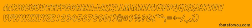 CartoonHollow-Schriftart – Schwarze Schriften auf orangefarbenem Hintergrund