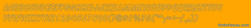 CartoonHollow Font – Blue Fonts on Orange Background