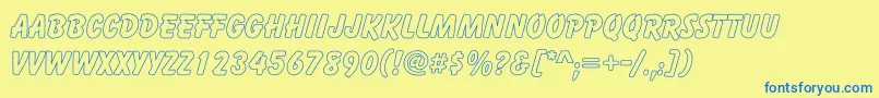 CartoonHollow Font – Blue Fonts on Yellow Background