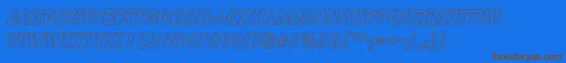 CartoonHollow-Schriftart – Braune Schriften auf blauem Hintergrund