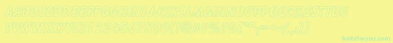 CartoonHollow Font – Green Fonts on Yellow Background