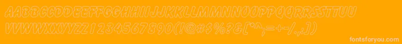 CartoonHollow-Schriftart – Rosa Schriften auf orangefarbenem Hintergrund