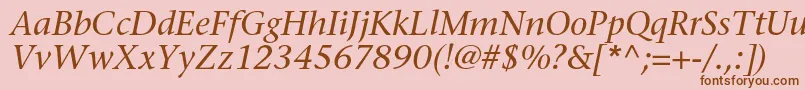 SonetserifItalic Font – Brown Fonts on Pink Background