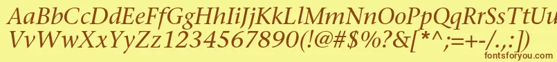 SonetserifItalic Font – Brown Fonts on Yellow Background