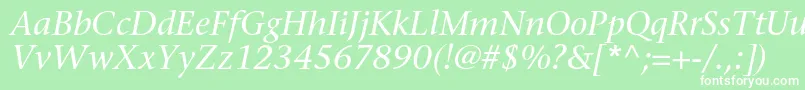 SonetserifItalic Font – White Fonts on Green Background