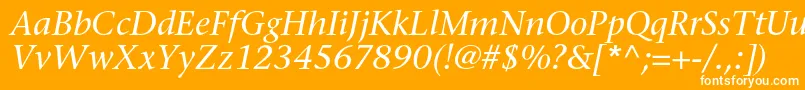 Police SonetserifItalic – polices blanches sur fond orange
