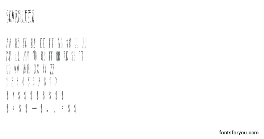 ScarBleed-fontti – aakkoset, numerot, erikoismerkit