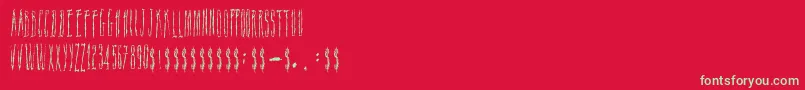 ScarBleed Font – Green Fonts on Red Background