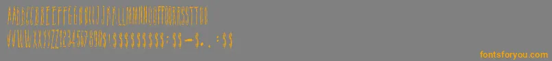 フォントScarBleed – オレンジの文字は灰色の背景にあります。