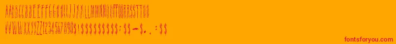 ScarBleed Font – Red Fonts on Orange Background