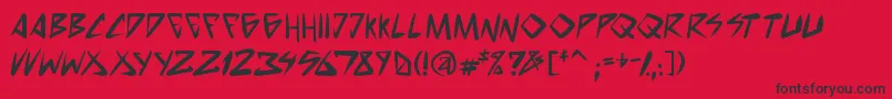 SpacePunkBold Font – Black Fonts on Red Background