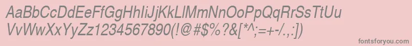 HelveticaNarrowOblique Font – Gray Fonts on Pink Background