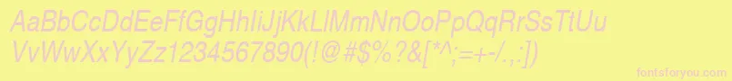 HelveticaNarrowOblique Font – Pink Fonts on Yellow Background