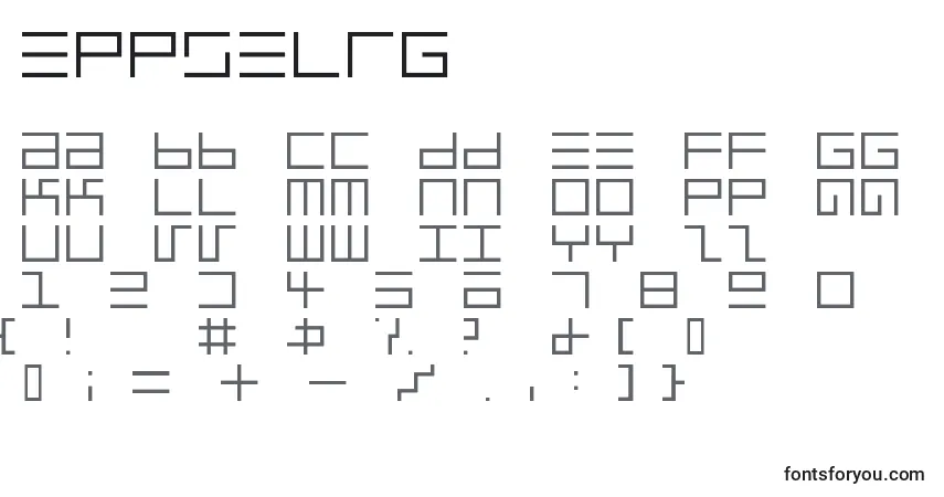 Czcionka Eppselrg – alfabet, cyfry, specjalne znaki