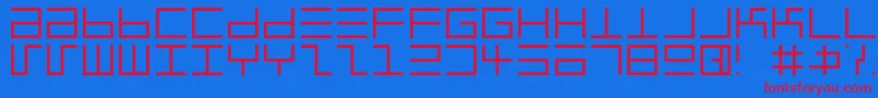 フォントEppselrg – 赤い文字の青い背景