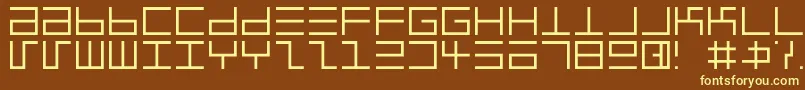 Eppselrg-fontti – keltaiset fontit ruskealla taustalla