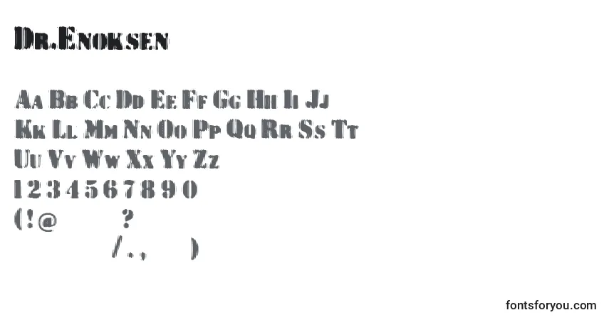 Шрифт Dr.Enoksen – алфавит, цифры, специальные символы