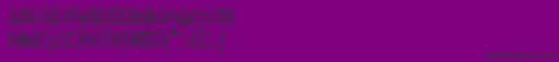 Omega Old Face-fontti – mustat fontit violetilla taustalla