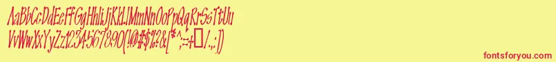 Omega Old Face Font – Red Fonts on Yellow Background