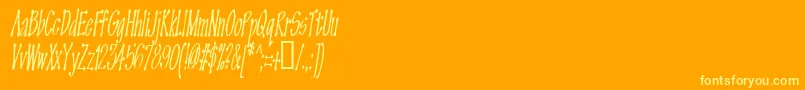 Czcionka Omega Old Face – żółte czcionki na pomarańczowym tle