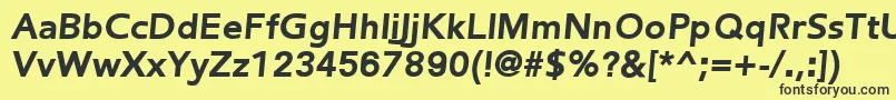 Czcionka FredericBlackItalic – czarne czcionki na żółtym tle