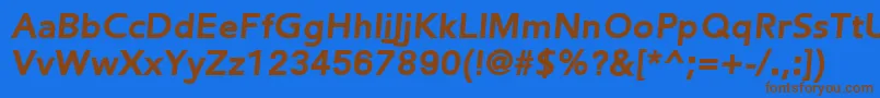 Fonte FredericBlackItalic – fontes marrons em um fundo azul