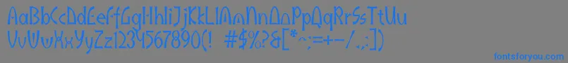 フォントAkaindic – 灰色の背景に青い文字