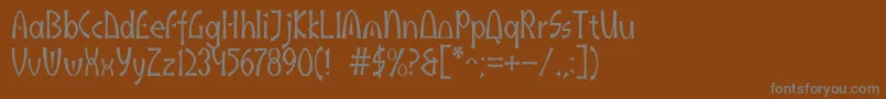 フォントAkaindic – 茶色の背景に灰色の文字