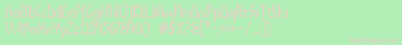 Akaindic Font – Pink Fonts on Green Background