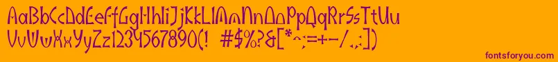 Akaindic Font – Purple Fonts on Orange Background