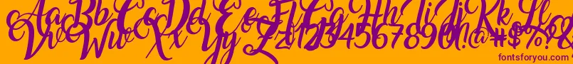 Amarillo Font – Purple Fonts on Orange Background