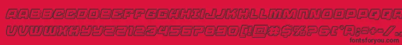 Olympiccarrierengraveital Font – Black Fonts on Red Background