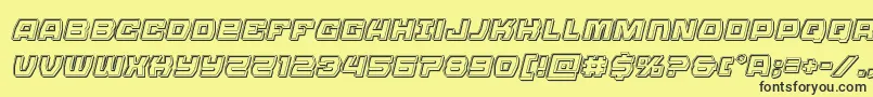Olympiccarrierengraveital Font – Black Fonts on Yellow Background