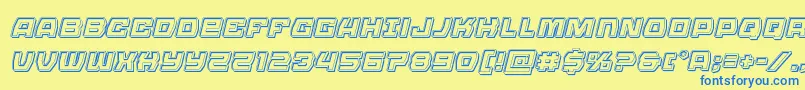 Olympiccarrierengraveital Font – Blue Fonts on Yellow Background