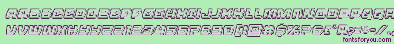 Olympiccarrierengraveital Font – Purple Fonts on Green Background