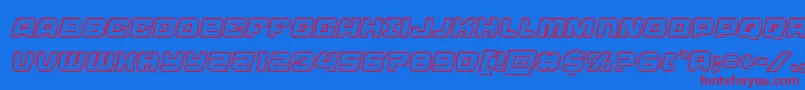 Olympiccarrierengraveital Font – Red Fonts on Blue Background