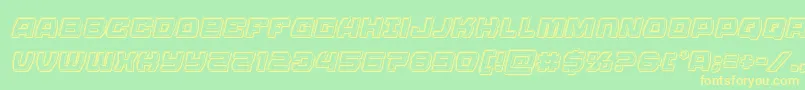 Olympiccarrierengraveital-Schriftart – Gelbe Schriften auf grünem Hintergrund