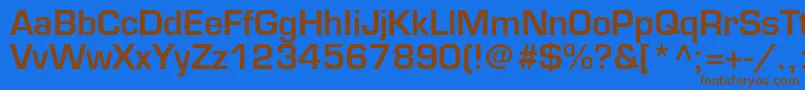 フォントPalindromeSsiSemiBold – 茶色の文字が青い背景にあります。