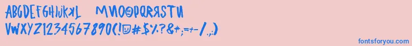 Więcej informacji o czcionce UglyboyAspekhndz Czcionka UglyboyAspekhndz – niebieskie czcionki na różowym tle