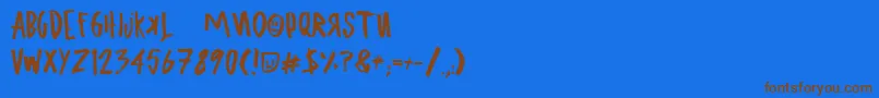 More about UglyboyAspekhndz Font UglyboyAspekhndz Font – Brown Fonts on Blue Background