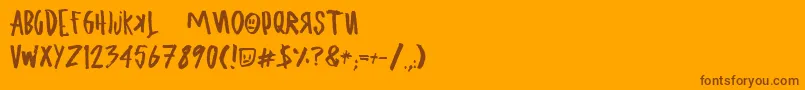 Fonte UglyboyAspekhndz – fontes marrons em um fundo laranja
